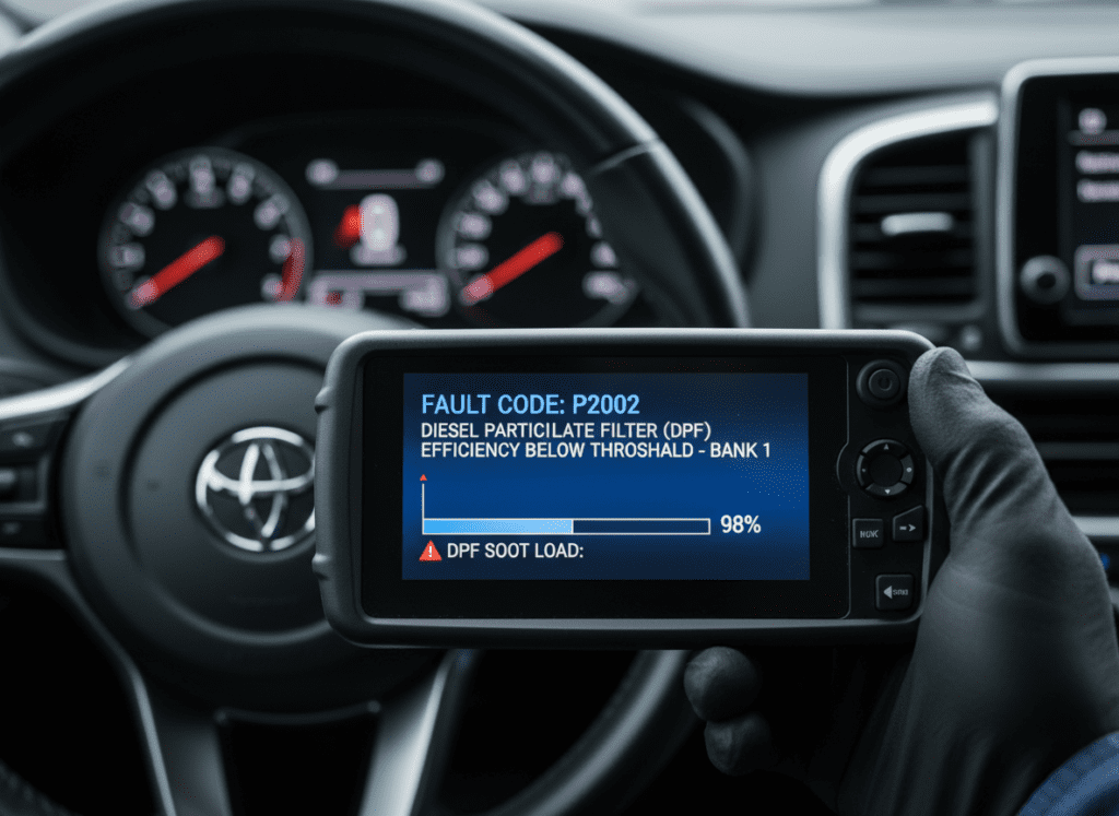 Blocked diesel particulate filter causing reduced engine performance