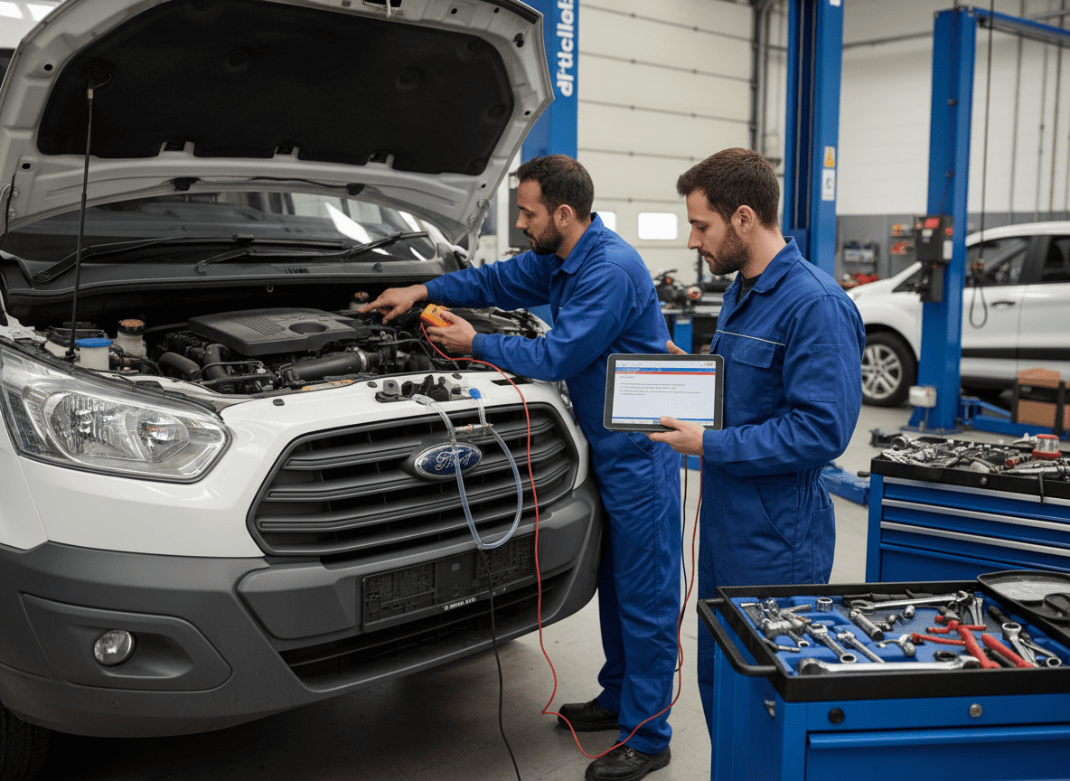 OBD scanner showing fault code P2455 — DPF differential pressure sensor fault